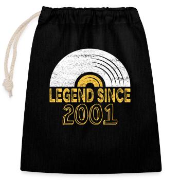 2001 Birthday Vinyl Legend depuis - Sac cadeau en coton avec cordon (25 x 30 cm) - noir - Devant