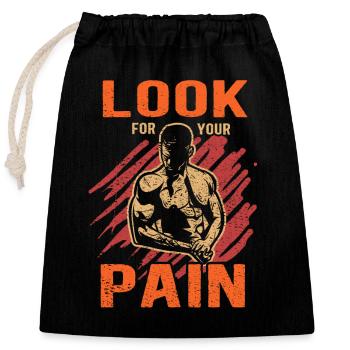 Fitness Training Gym Musculation Musculier Muscle - Sac cadeau en coton avec cordon (25 x 30 cm) - noir - Devant