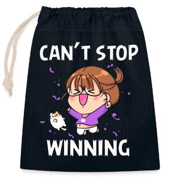 Je ne peux pas arrêter de gagner - Sac cadeau en coton avec cordon (25 x 30 cm) - bleu marine - Devant