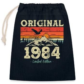 Birthday present 1984 - Closable cotton gift bag (25x30cm) - navy - Front