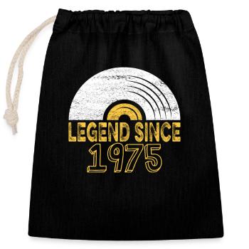 1975 Birthday Vinyl Legend depuis - Sac cadeau en coton avec cordon (25 x 30 cm) - noir - Devant