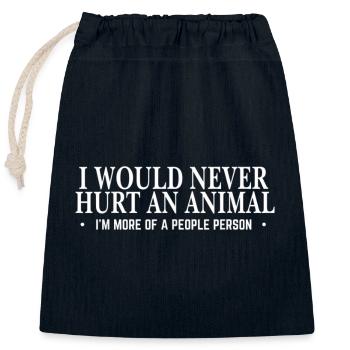 Animal Sarcastic Offensive Rude Adult Humor Funny - Closable cotton gift bag (25x30cm) - navy - Front