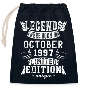 Geburtstag Oktober 1997 Jahr Limited Edition - Verschließbarer Geschenkbeutel aus Baumwolle (25x30cm) - Navy - Vorne
