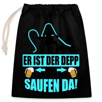 Junggesellenabschied Poltern Polterabend JGA - Verschließbarer Geschenkbeutel aus Baumwolle (25x30cm) - Schwarz - Vorne
