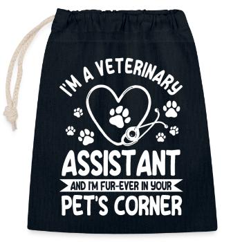 Veterinary assistant - Closable cotton gift bag (25x30cm) - navy - Front