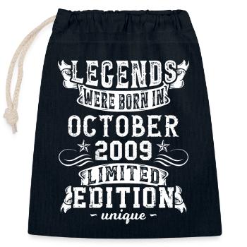 Geburtstag Oktober 2009 Jahr Limited Edition - Verschließbarer Geschenkbeutel aus Baumwolle (25x30cm) - Navy - Vorne