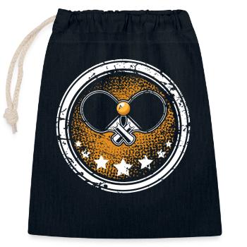 Table tennis - Closable cotton gift bag (25x30cm) - navy - Front