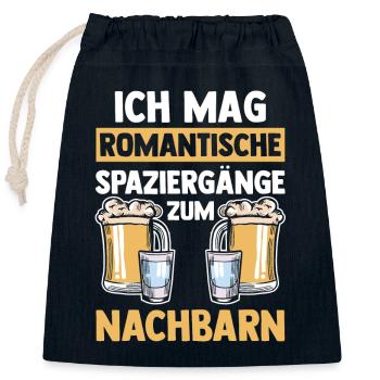 Einzug Umzug Nachbarn Bier Nachbar - Verschließbarer Geschenkbeutel aus Baumwolle (25x30cm) - Navy - Vorne