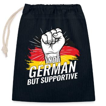 Not German But Supportive Germany Flag Country - Verschließbarer Geschenkbeutel aus Baumwolle (25x30cm) - Navy - Vorne