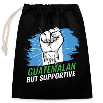 Pas guatémaltèque mais un drapeau guatémaltèque de soutien - Sac cadeau en coton avec cordon (25 x 30 cm) - noir - Devant