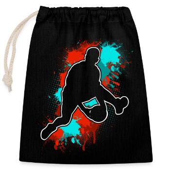 Joueur de basket-ball - Sac cadeau en coton avec cordon (25 x 30 cm) - noir - Devant