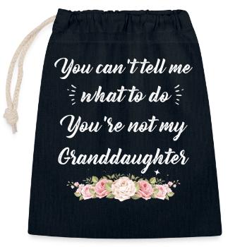 Not My Granddaughter - Closable cotton gift bag (25x30cm) - navy - Front