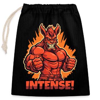 Bête musclée : Intense - Sac cadeau en coton avec cordon (25 x 30 cm) - noir - Devant