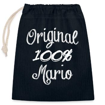 100% Original Mario - Verschließbarer Geschenkbeutel aus Baumwolle (25x30cm) - Navy - Vorne