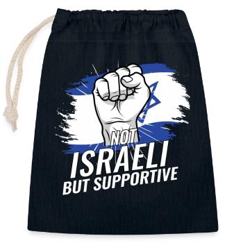 Not Israeli But Supportive Israel Flag Country - Closable cotton gift bag (25x30cm) - navy - Front