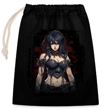 Fille gothique en forme - Sac cadeau en coton avec cordon (25 x 30 cm) - noir - Devant