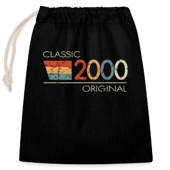 2000 Geburtstag Classic Original - Verschließbarer Geschenkbeutel aus Baumwolle (25x30cm) - Schwarz - Vorne