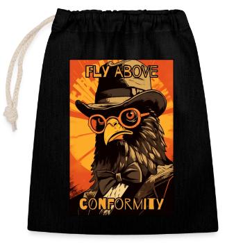 S’élever au-dessus des normes et de la conformité. - Sac cadeau en coton avec cordon (25 x 30 cm) - noir - Devant