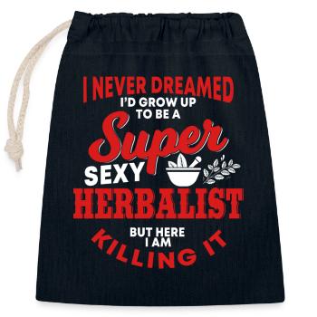 Funny herbal healer t-shirt for pharmacists - Closable cotton gift bag (25x30cm) - navy - Front