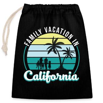 Vacances en famille - Sac cadeau en coton avec cordon (25 x 30 cm) - noir - Devant