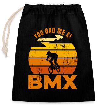 Citation de cycliste BMX - Sac cadeau en coton avec cordon (25 x 30 cm) - noir - Devant