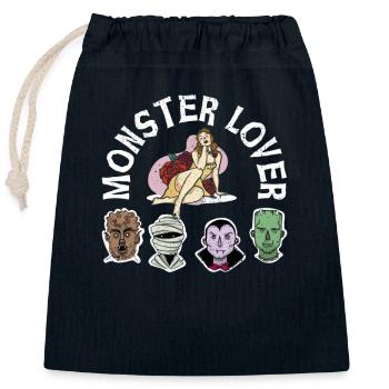 Monster Liebhaber Skelett Lustig Halloween Party - Verschließbarer Geschenkbeutel aus Baumwolle (25x30cm) - Navy - Vorne