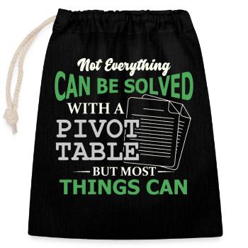Pivot Table Spreadsheet Nerd Accountant - Closable cotton gift bag (25x30cm) - black - Front