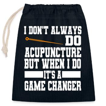 Drôle d’acupuncture disant tcm-praktiker et - Sac cadeau en coton avec cordon (25 x 30 cm) - bleu marine - Devant