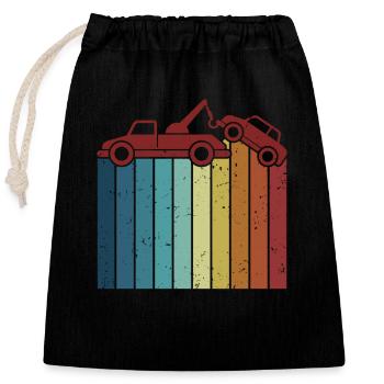 Retro Abschlepper Abschleppdienst Fahrer - Verschließbarer Geschenkbeutel aus Baumwolle (25x30cm) - Schwarz - Vorne