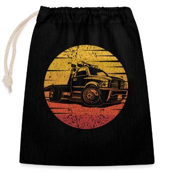Retro Abschlepper Abschleppdienst Fahrer - Verschließbarer Geschenkbeutel aus Baumwolle (25x30cm) - Schwarz - Vorne