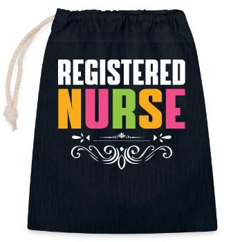 Krankenschwester Outfit Rn Krankenpflege - Verschließbarer Geschenkbeutel aus Baumwolle (25x30cm) - Navy - Vorne