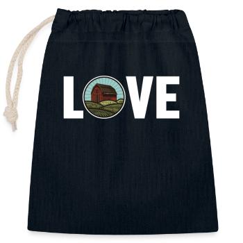 Love Agriculture Agriculteur Biologique Agriculteur Agronome - Sac cadeau en coton avec cordon (25 x 30 cm) - bleu marine - Devant