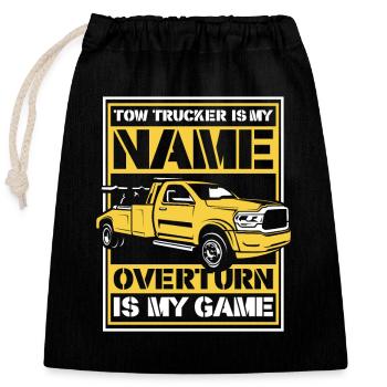 Mon nom est-il renversé est ma dépanneuse de jeu - Sac cadeau en coton avec cordon (25 x 30 cm) - noir - Devant