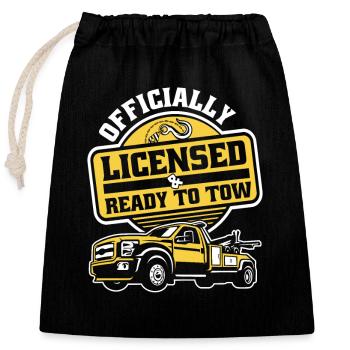 Officially Licensed Ready To Tow Abschlepper - Verschließbarer Geschenkbeutel aus Baumwolle (25x30cm) - Schwarz - Vorne