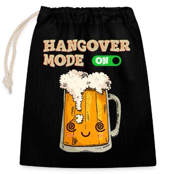 Beer Hangover mode ON - Verschließbarer Geschenkbeutel aus Baumwolle (25x30cm) - Schwarz - Vorne