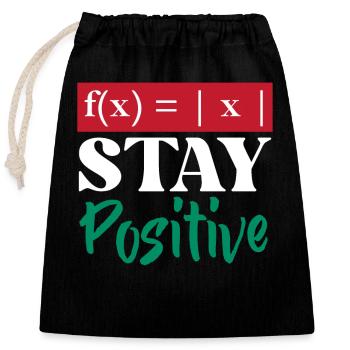 Math Nerd Stay Positive Equation Geek - Sac cadeau en coton avec cordon (25 x 30 cm) - noir - Devant