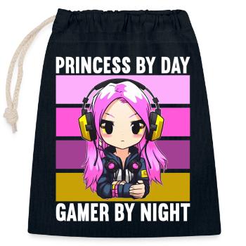 Console de jeu PC Gamer Girl Gamer Girl - Sac cadeau en coton avec cordon (25 x 30 cm) - bleu marine - Devant