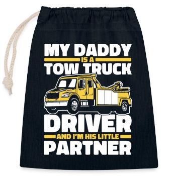 My Daddy Is A Tow Truck Driver Abschlepper - Verschließbarer Geschenkbeutel aus Baumwolle (25x30cm) - Navy - Vorne