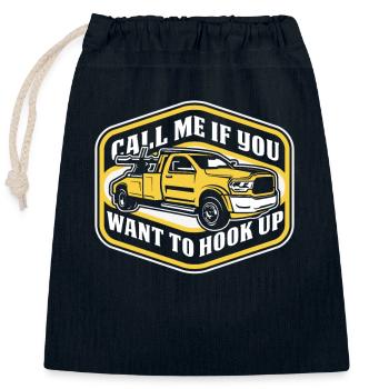 Call Me If You Want to Hook Up Abschlepper - Verschließbarer Geschenkbeutel aus Baumwolle (25x30cm) - Navy - Vorne