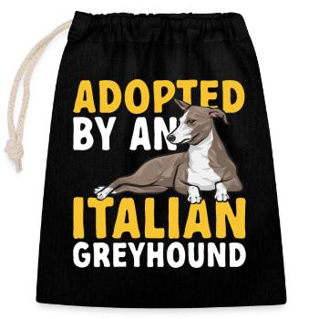 Lévrier italien Greyhound Chiens - Sac cadeau en coton avec cordon (25 x 30 cm) - noir - Devant