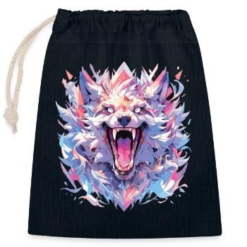 Wolf Wolf Head Wolves Forest Dwellers Animals - Closable cotton gift bag (25x30cm) - navy - Front