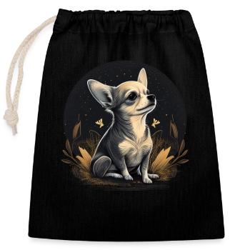 Chihuahua | Puppy Mom Funny Dog Cute Beautiful - Closable cotton gift bag (25x30cm) - black - Front