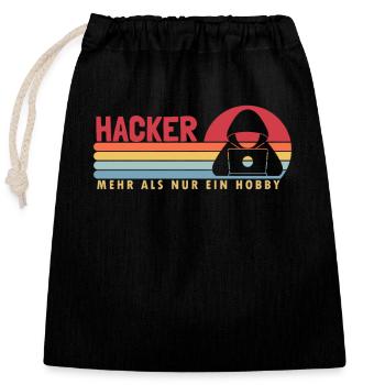 Hacker mehr als ein Hobby Phishing Sniffer Grey - Verschließbarer Geschenkbeutel aus Baumwolle (25x30cm) - Schwarz - Vorne