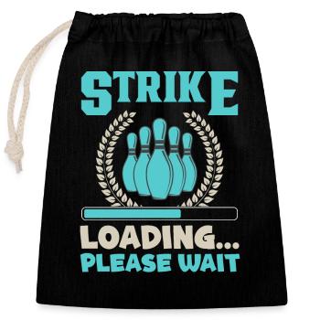 Bowling Skittles Bowler Bowling Club - Closable cotton gift bag (25x30cm) - black - Front