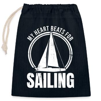 Motivation sailing - Closable cotton gift bag (25x30cm) - navy - Front
