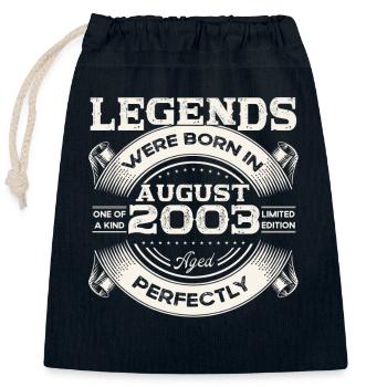20 Birthday Men Original August Vintage 2003 - Sac cadeau en coton avec cordon (25 x 30 cm) - bleu marine - Devant