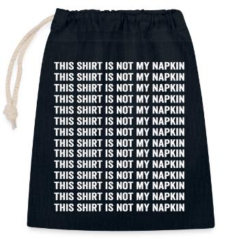 New Mom Dad This Shirt Is Not My Napkin Messy - Verschließbarer Geschenkbeutel aus Baumwolle (25x30cm) - Navy - Vorne