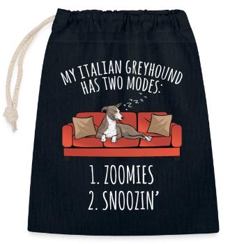 Lévrier italien Greyhound Chiens - Sac cadeau en coton avec cordon (25 x 30 cm) - bleu marine - Devant