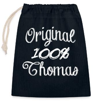 Original 100% Thomas - Verschließbarer Geschenkbeutel aus Baumwolle (25x30cm) - Navy - Vorne