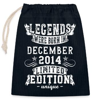 Geburtstag Dezember 2014 Jahr Limited Edition - Verschließbarer Geschenkbeutel aus Baumwolle (25x30cm) - Navy - Vorne